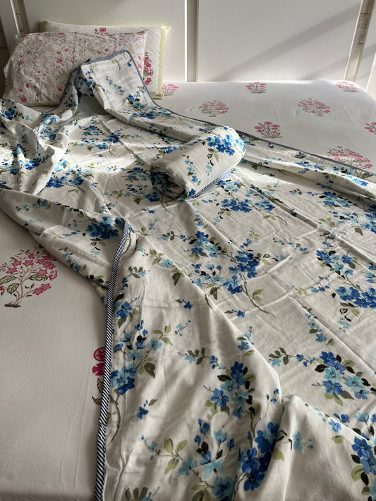 Soft Mulmul Cotton Screen Printed Double Bed Dohars