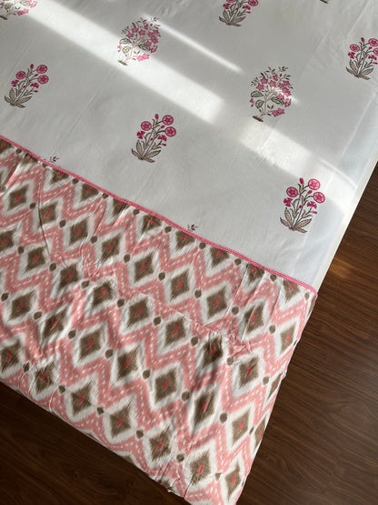Multicolour Diamond Screen Print Single Bed Dohar