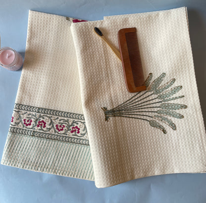 Tropical Bloom HandBlock Cotton Bath Towel