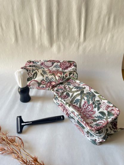 Multicolour Floral Cotton Canvas Box Pouch – Compact Storage with a Sharp Edgef