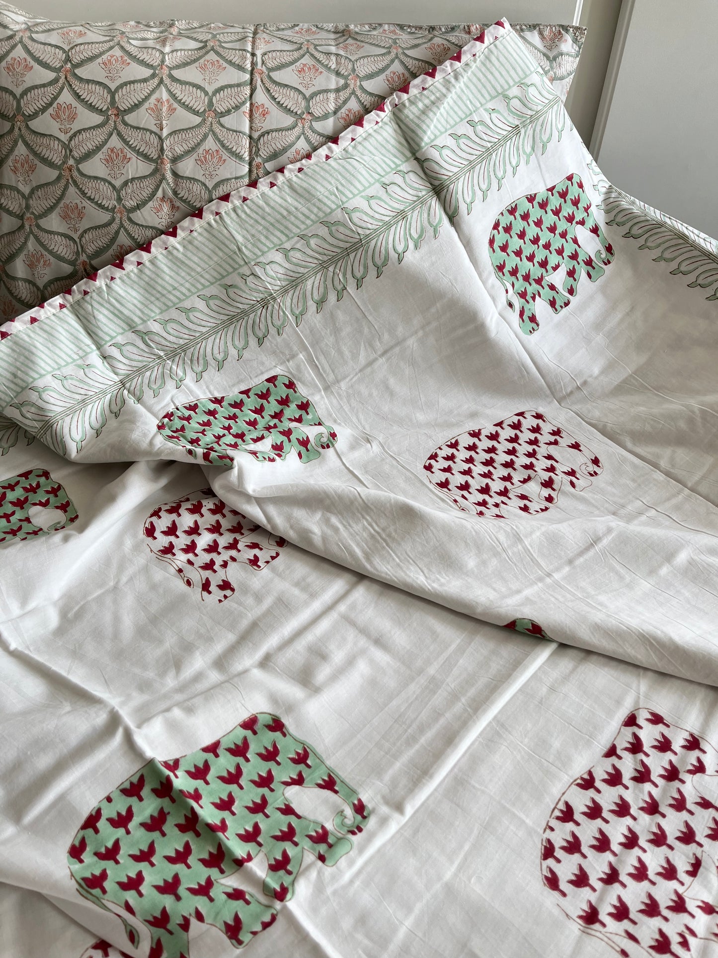 Elephant Print Premium Handblock Double Dohar (90”*108”)