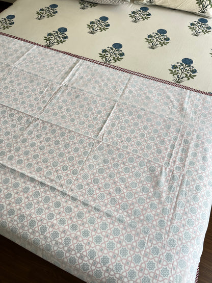 Mystic Charm Handblock 3D Mulmul Double Bed Dohar (90”*108”)