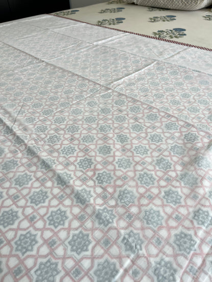 Mystic Charm Handblock 3D Mulmul Double Bed Dohar (90”*108”)