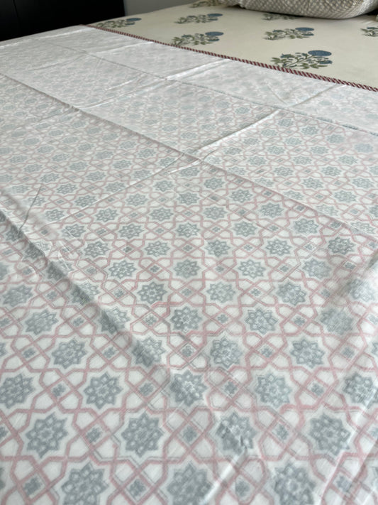 Mystic Charm Handblock 3D Mulmul Double Bed Dohar (90”*108”)