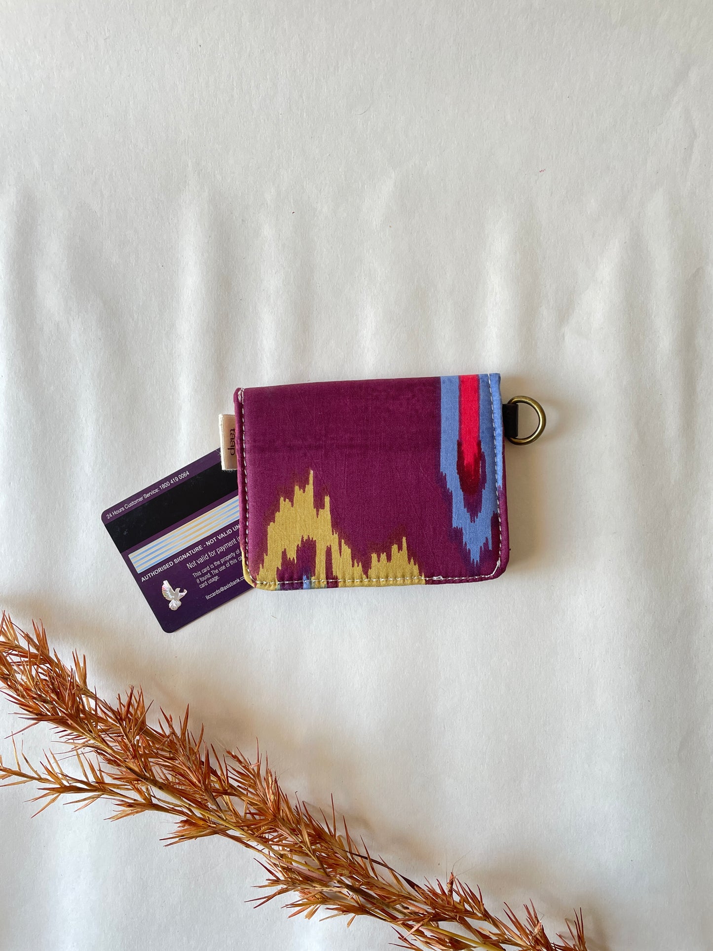Twilight Ikat Card Wallet – Compact Security with a Touch of Tradition