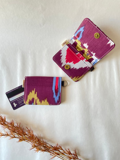 Twilight Ikat Card Wallet – Compact Security with a Touch of Tradition
