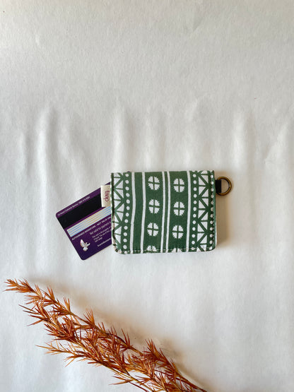 Tribal Geo Moss Card Wallet – Compact Security with a Touch of Tradition