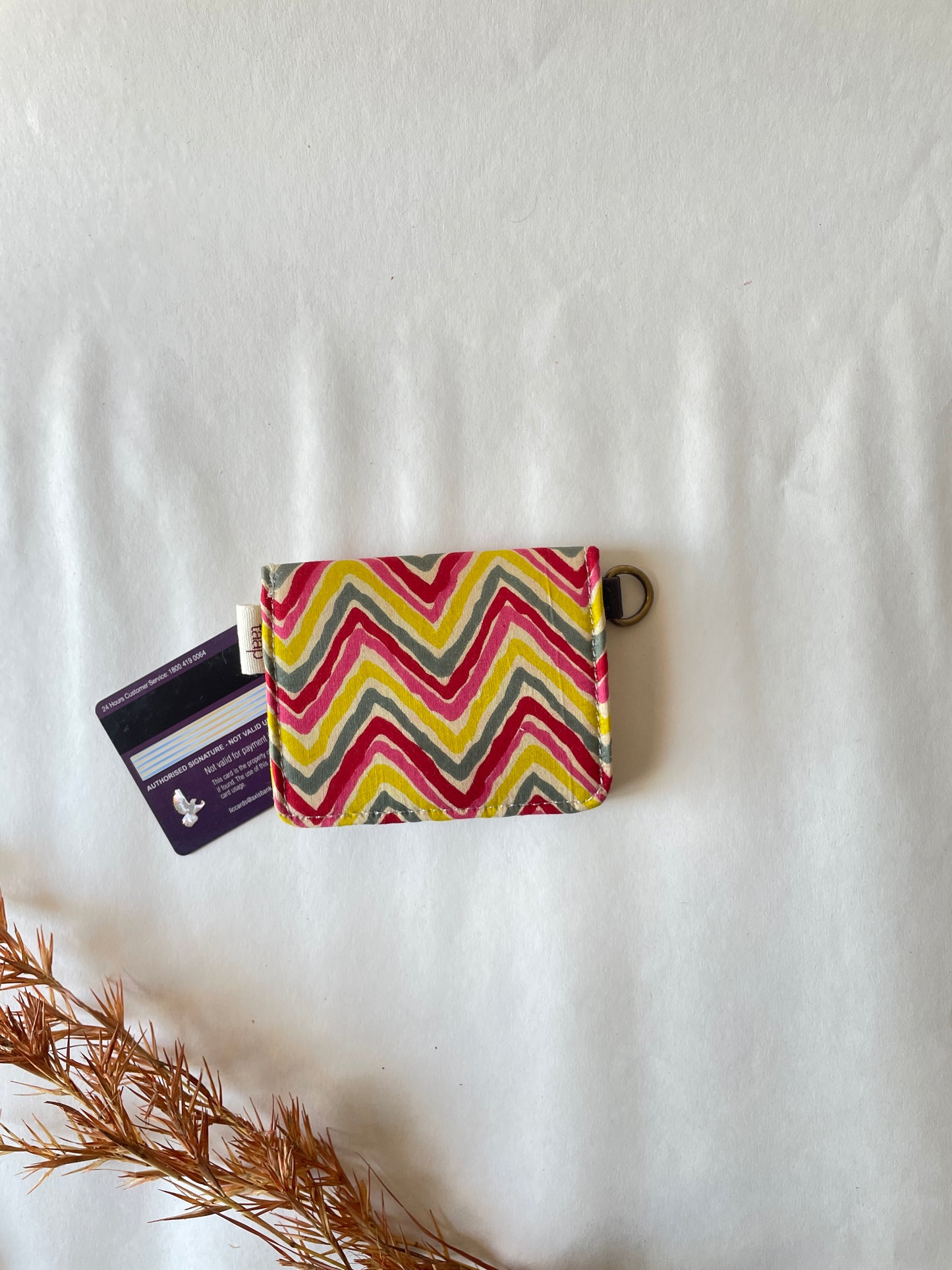 Sunset Chevron Card Wallet – Compact Security with a Touch of Tradition