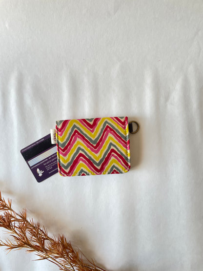 Sunset Chevron Card Wallet – Compact Security with a Touch of Tradition