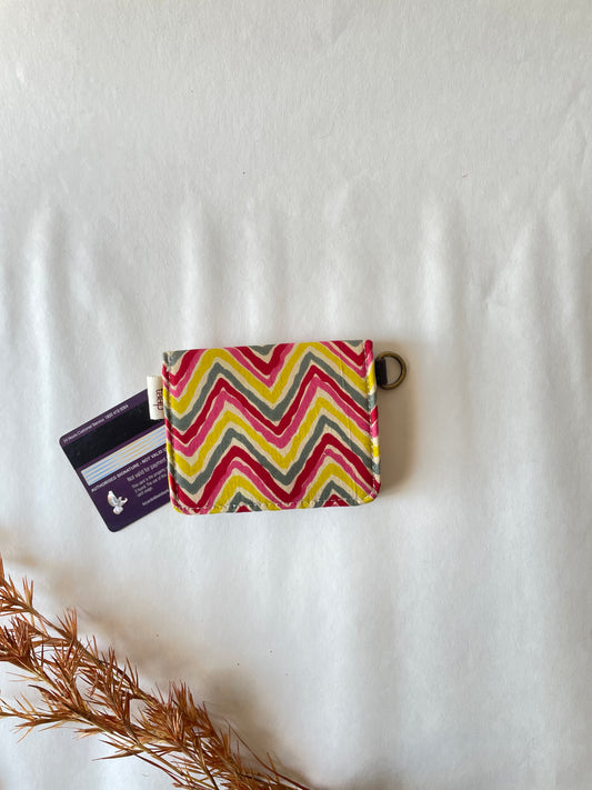 Sunset Chevron Card Wallet – Compact Security with a Touch of Tradition