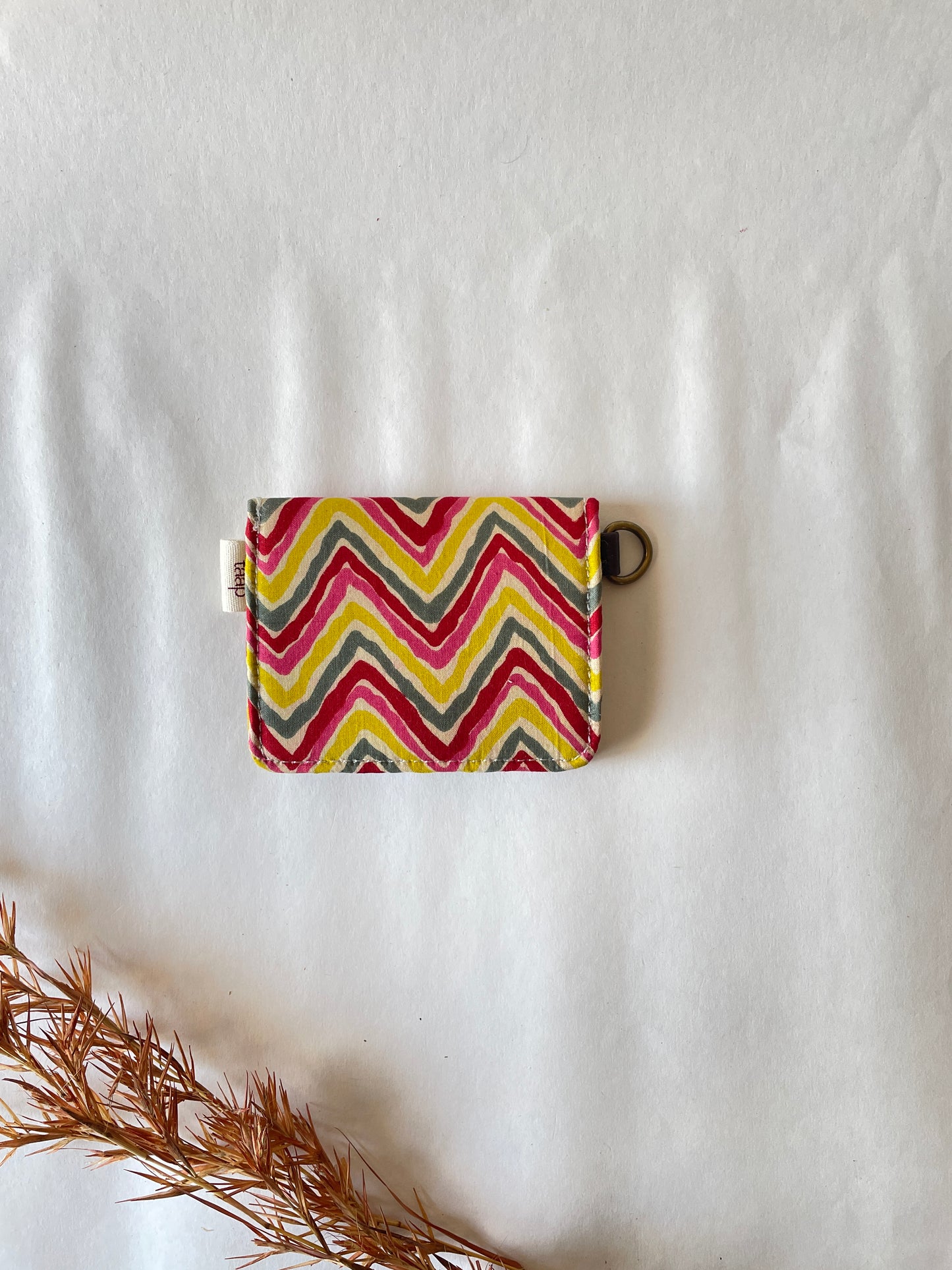 Sunset Chevron Card Wallet – Compact Security with a Touch of Tradition