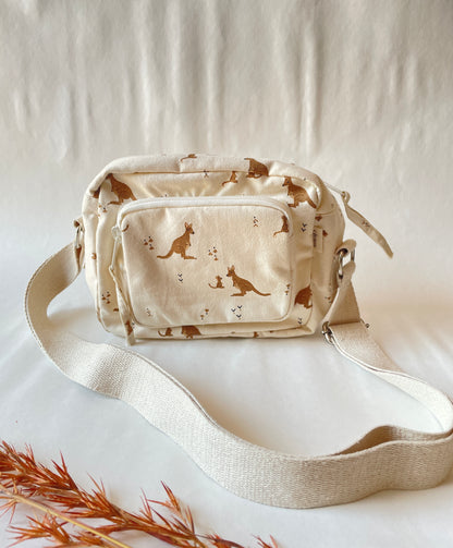 Kangaroo Cotton Canvas Multi-pocket Crossbody Sling – Travel Light, Stay Stylish