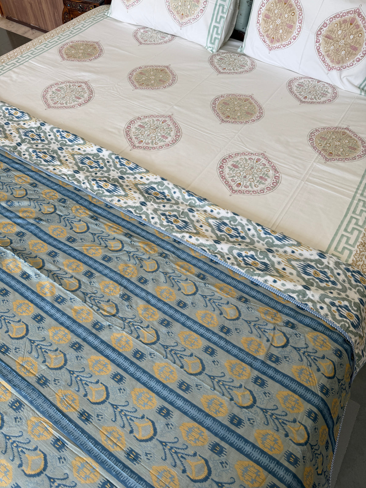 Soft Mulmul Cotton Screen Printed Single Bed Dohar (60”*90”)