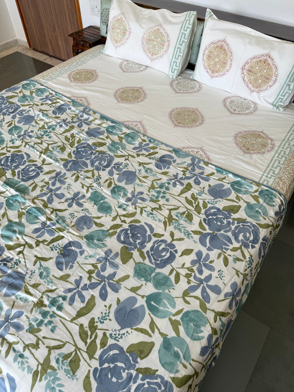 Soft Mulmul Cotton Screen Printed Single Bed Dohar (60”*90”)