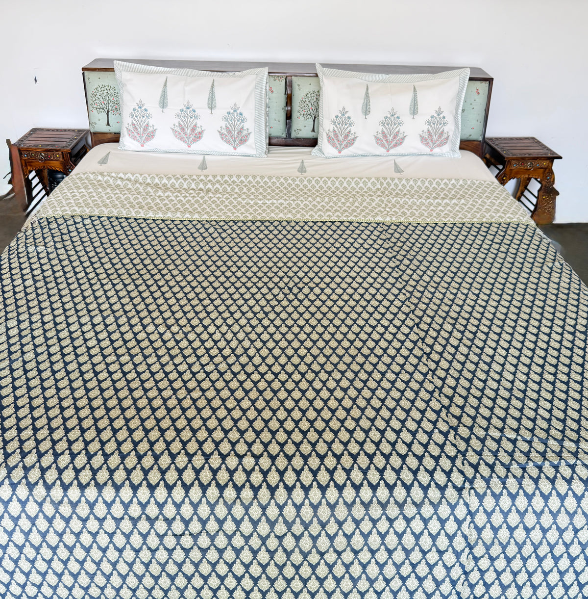 Soft Mulmul Cotton Screen Printed Double Bed Dohars