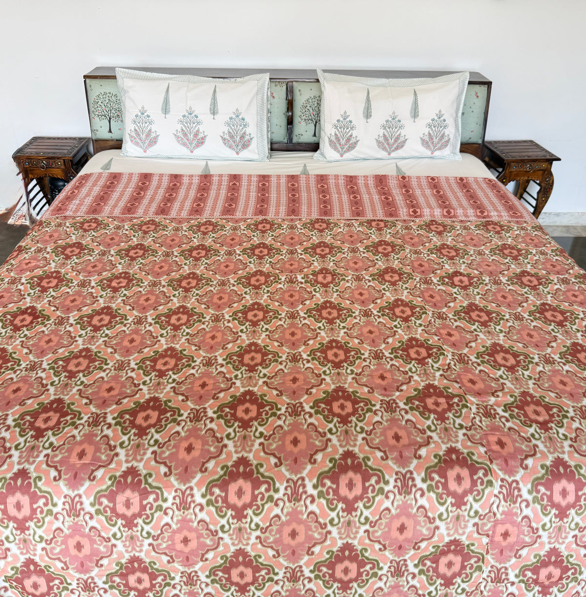 Soft Mulmul Cotton Screen Printed Double Bed Dohar