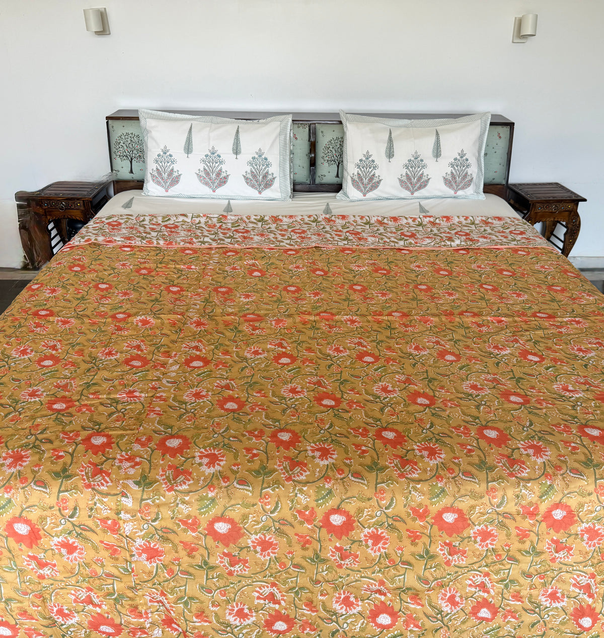 Soft Mulmul Cotton Screen Printed Double Bed Dohar