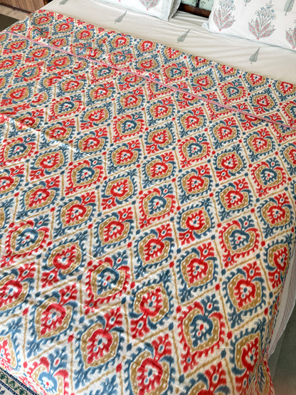 Soft Mulmul Cotton Screen Printed Double Bed Dohar