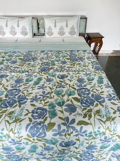 Soft Mulmul Cotton Screen Printed Double Bed Dohar