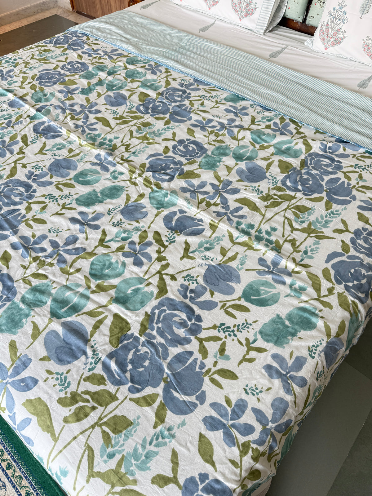 Soft Mulmul Cotton Screen Printed Double Bed Dohar