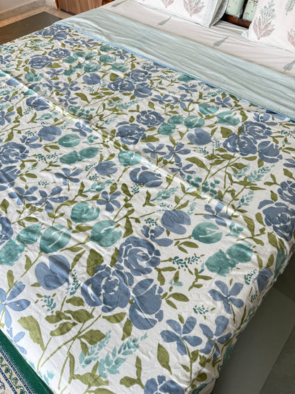 Soft Mulmul Cotton Screen Printed Double Bed Dohar