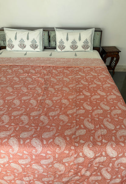 Soft Mulmul Cotton Screen Printed Double Bed Dohar