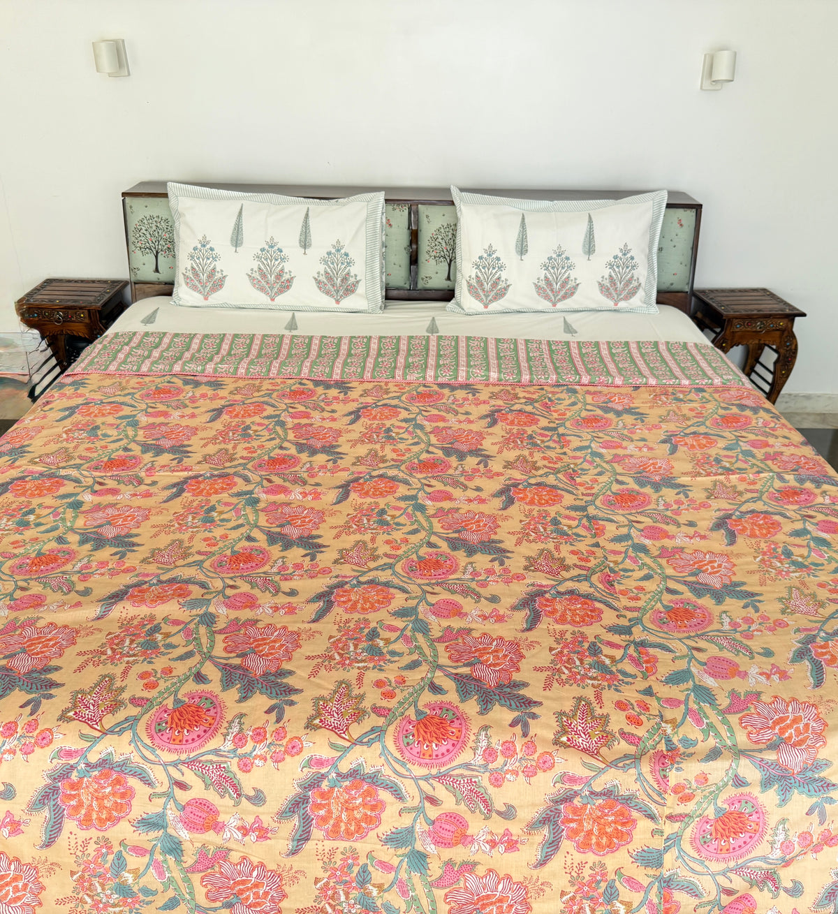 Soft Mulmul Cotton Screen Printed Double Bed Dohar