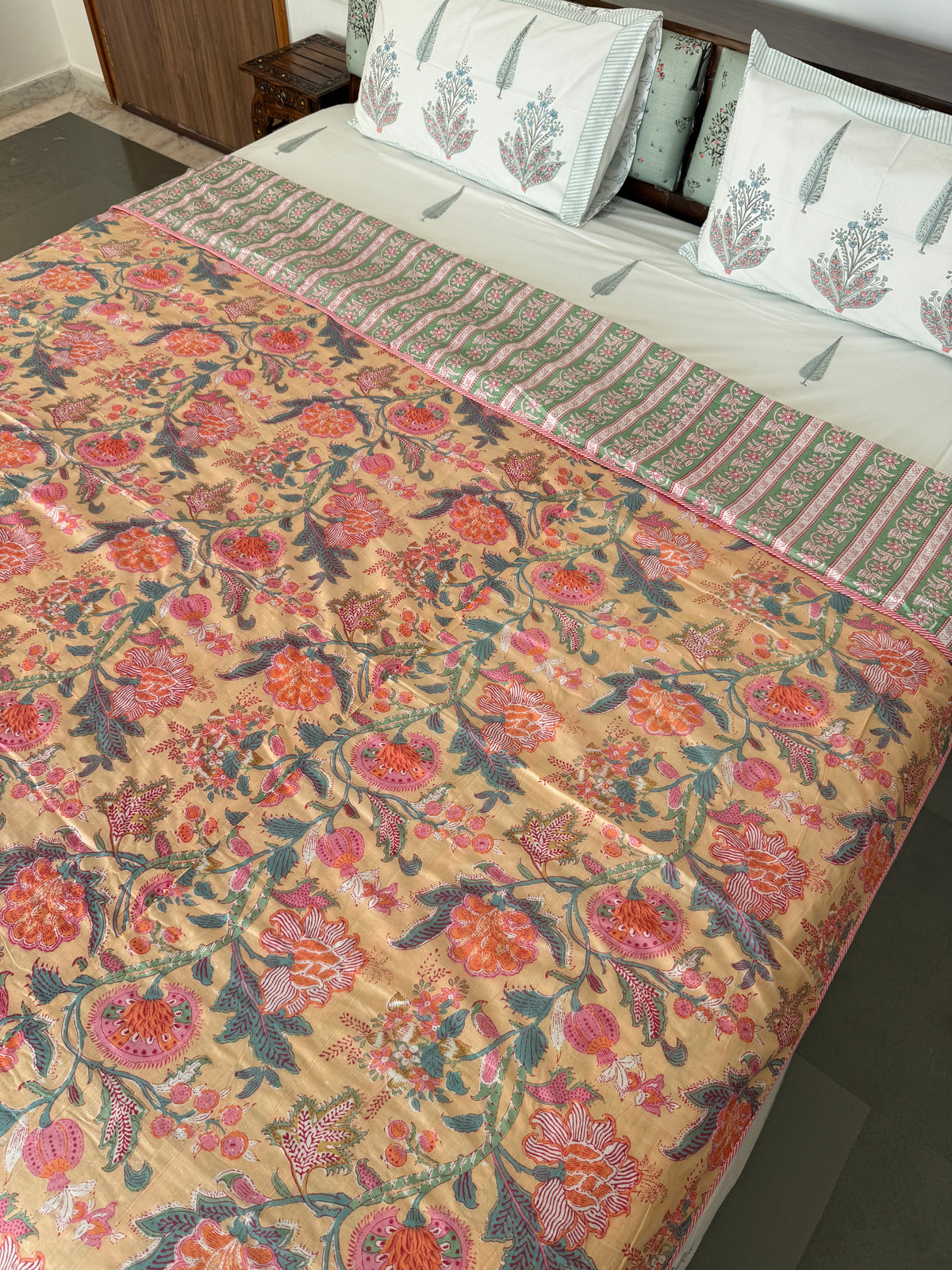 Soft Mulmul Cotton Screen Printed Double Bed Dohar
