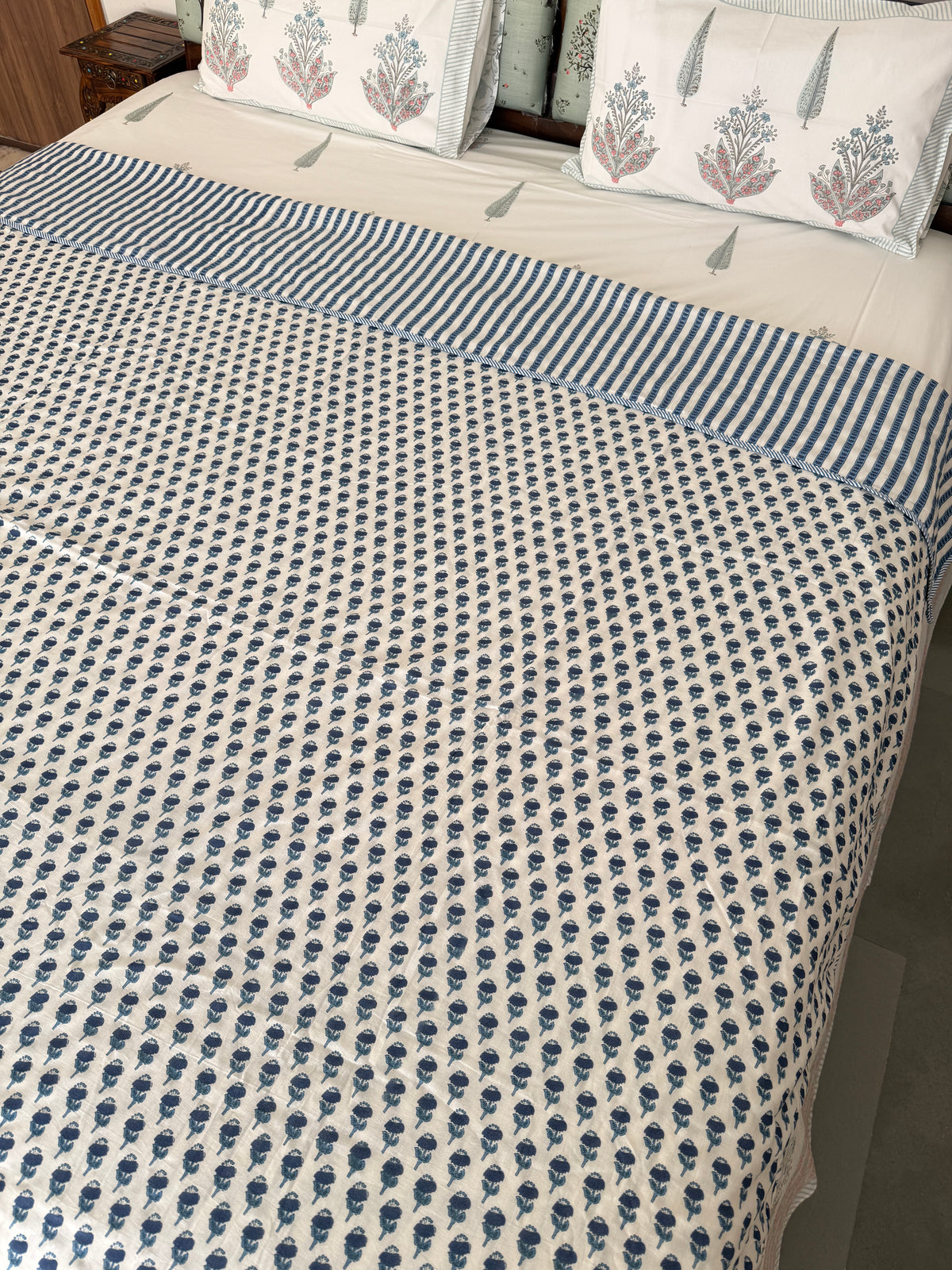 Soft Mulmul Cotton Screen Printed Double Bed Dohar