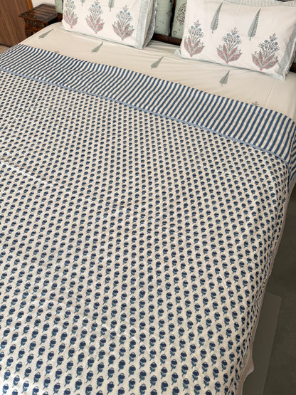 Soft Mulmul Cotton Screen Printed Double Bed Dohar