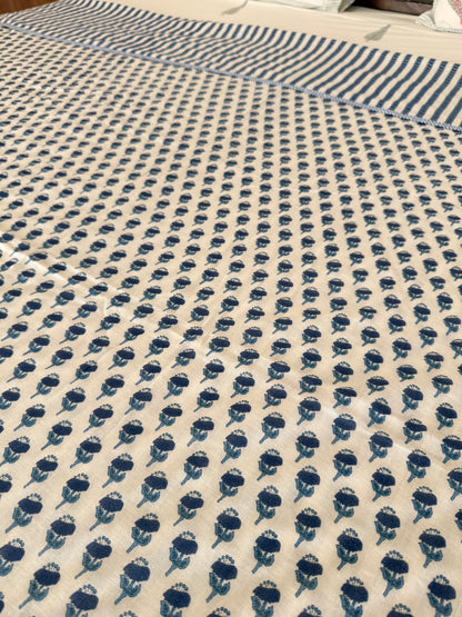Soft Mulmul Cotton Screen Printed Double Bed Dohar