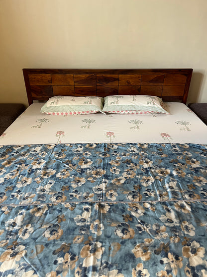 Soft Mulmul Cotton Screen Printed Single Bed Dohar (60”*90”)
