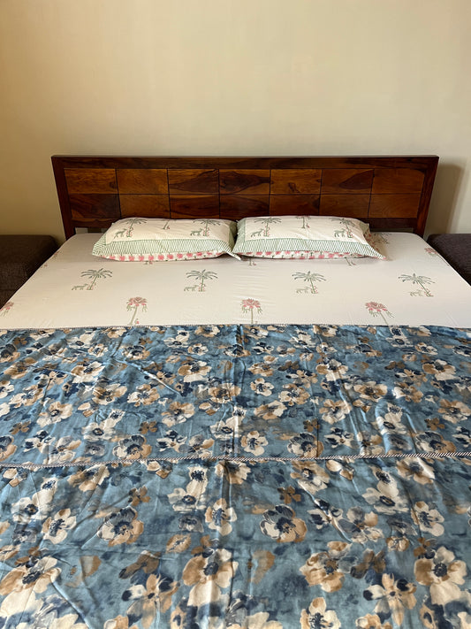 Soft Mulmul Cotton Screen Printed Single Bed Dohar (60”*90”)