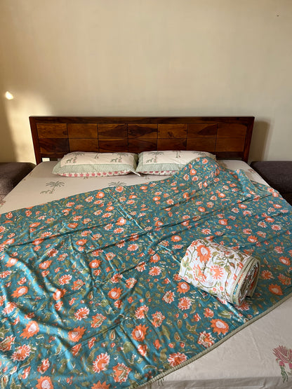 Soft Mulmul Cotton Screen Printed Single Bed Dohar (60”*90”)