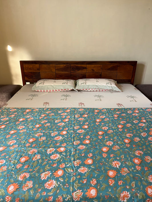 Soft Mulmul Cotton Screen Printed Single Bed Dohar (60”*90”)