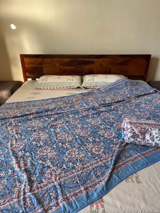 Soft Mulmul Cotton Screen Printed Single Bed Dohar (60”*90”)