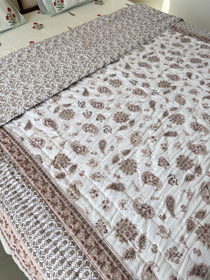 Jaipuri Double Bed Quilt (90”*108”)