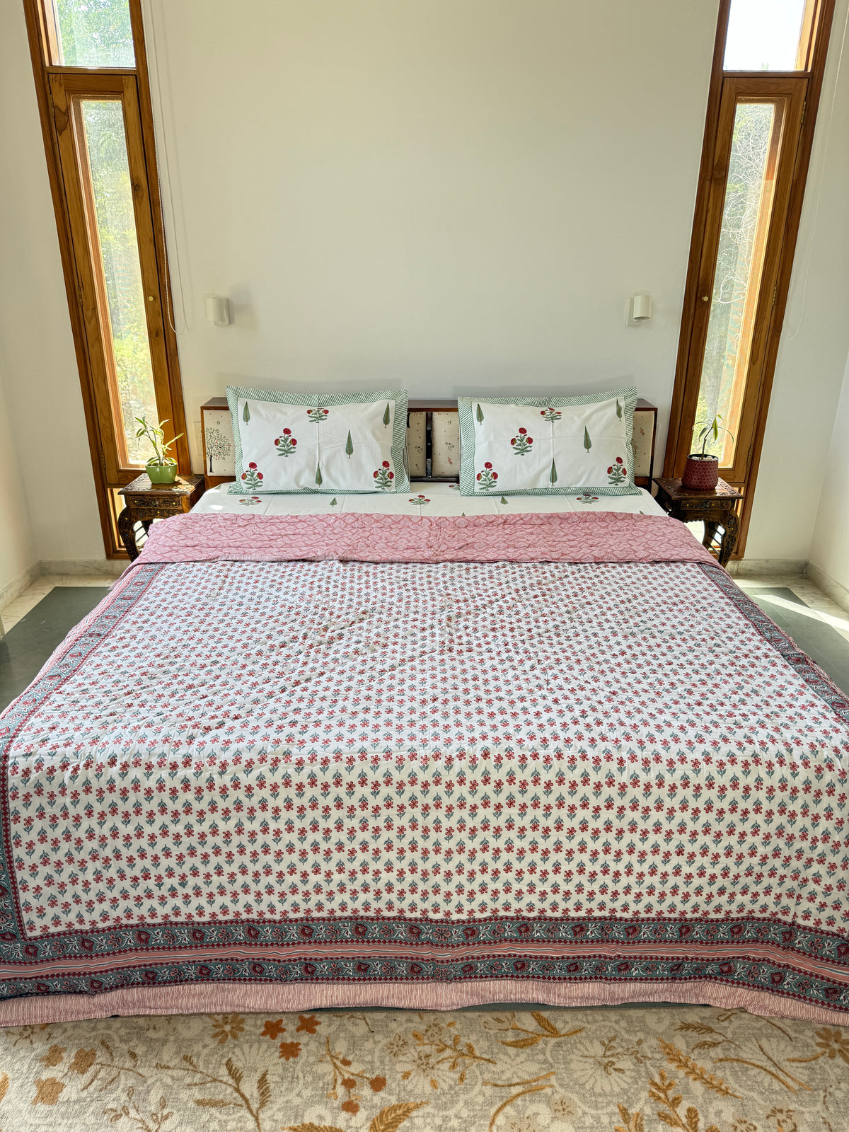 Jaipuri Double Bed Quilt (90”*108”)