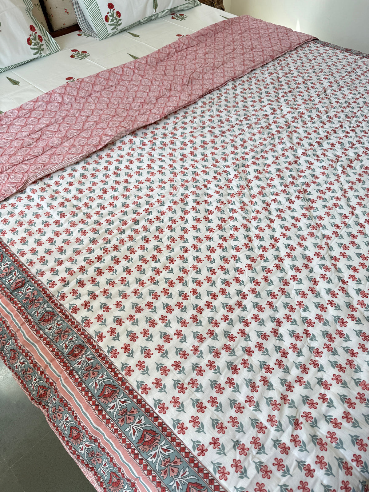 Jaipuri Double Bed Quilt (90”*108”)
