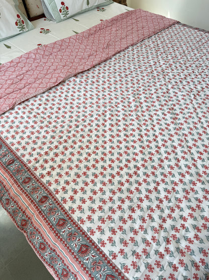 Jaipuri Double Bed Quilt (90”*108”)