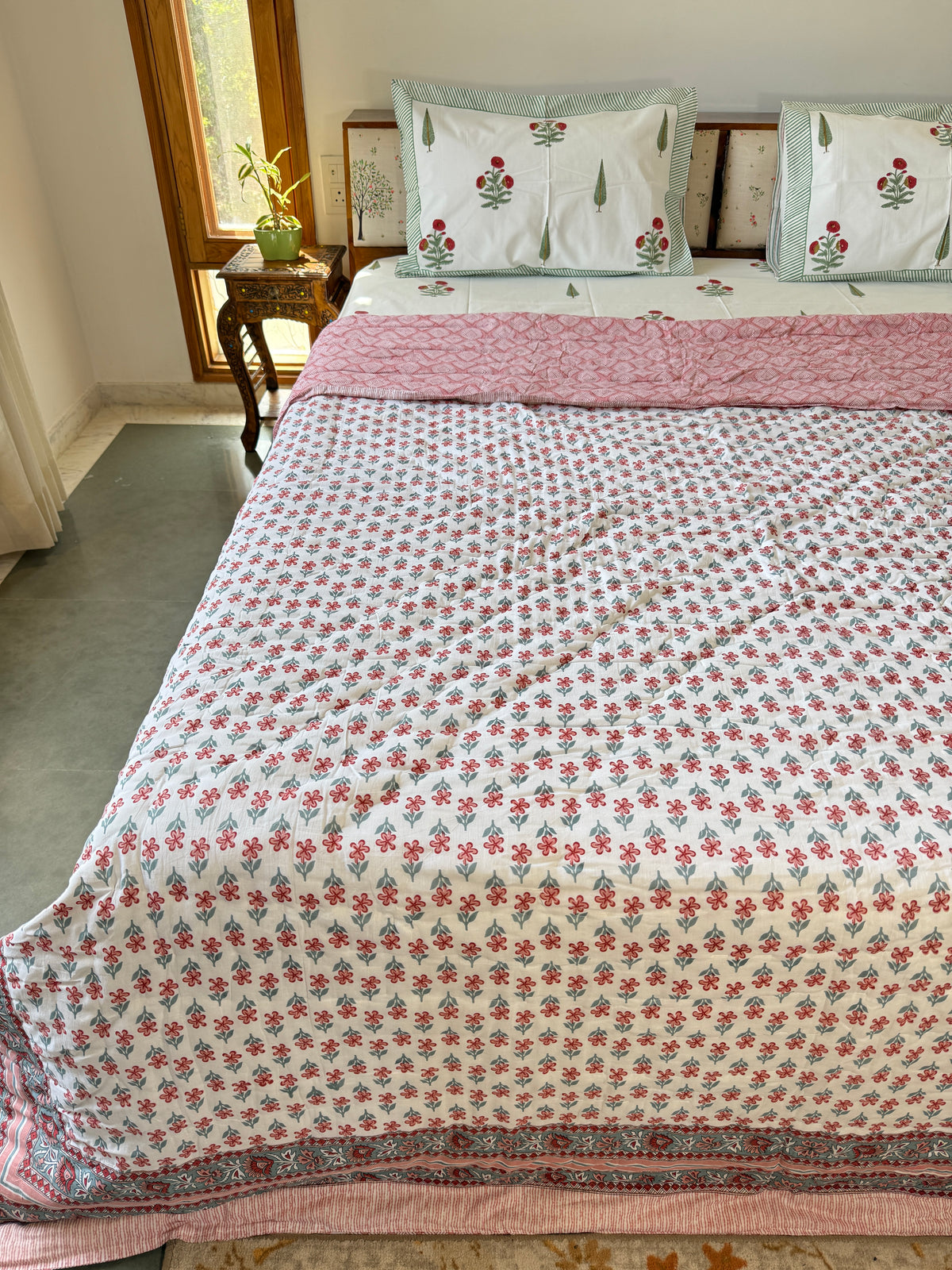 Jaipuri Double Bed Quilt (90”*108”)