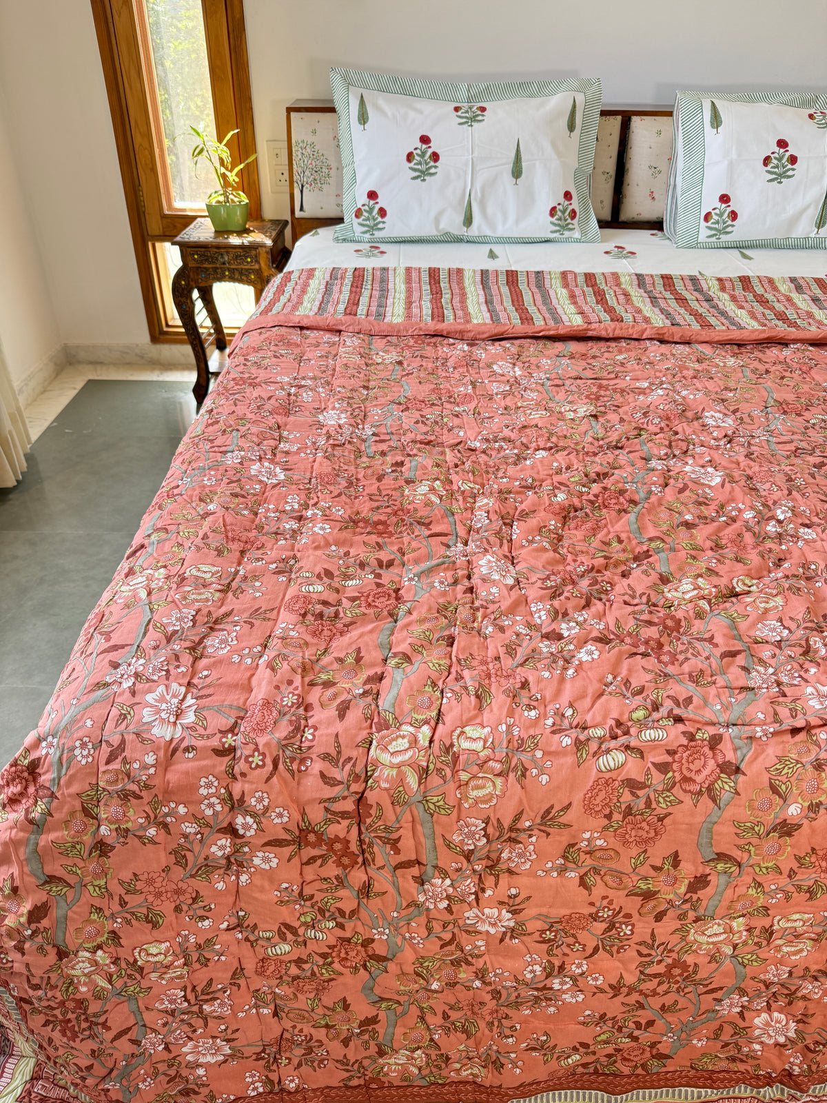 Jaipuri Double Bed Quilt (90”*108”)