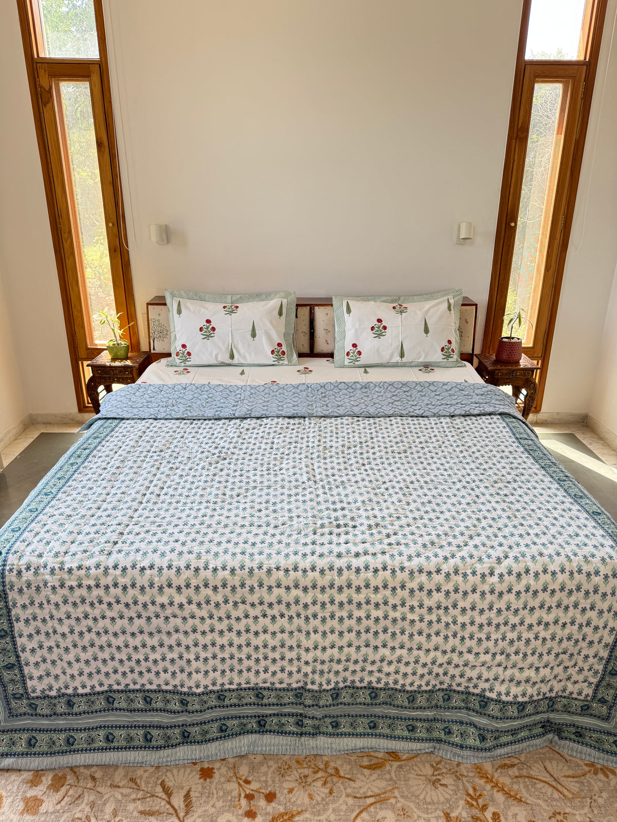 Jaipuri Double Bed Quilt (90”*108”)