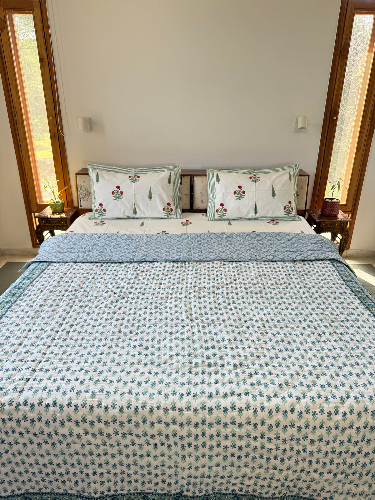 Jaipuri Double Bed Quilt (90”*108”)