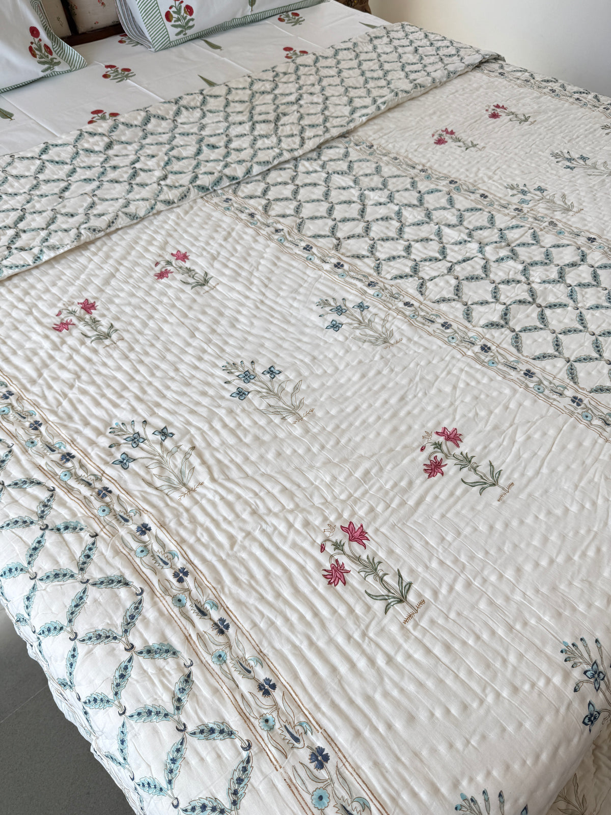 Jaipur Handblock Double Bed Quilt (90”*108”)
