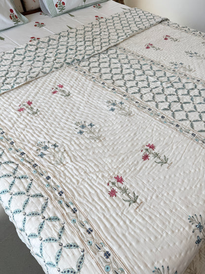 Jaipur Handblock Double Bed Quilt (90”*108”)