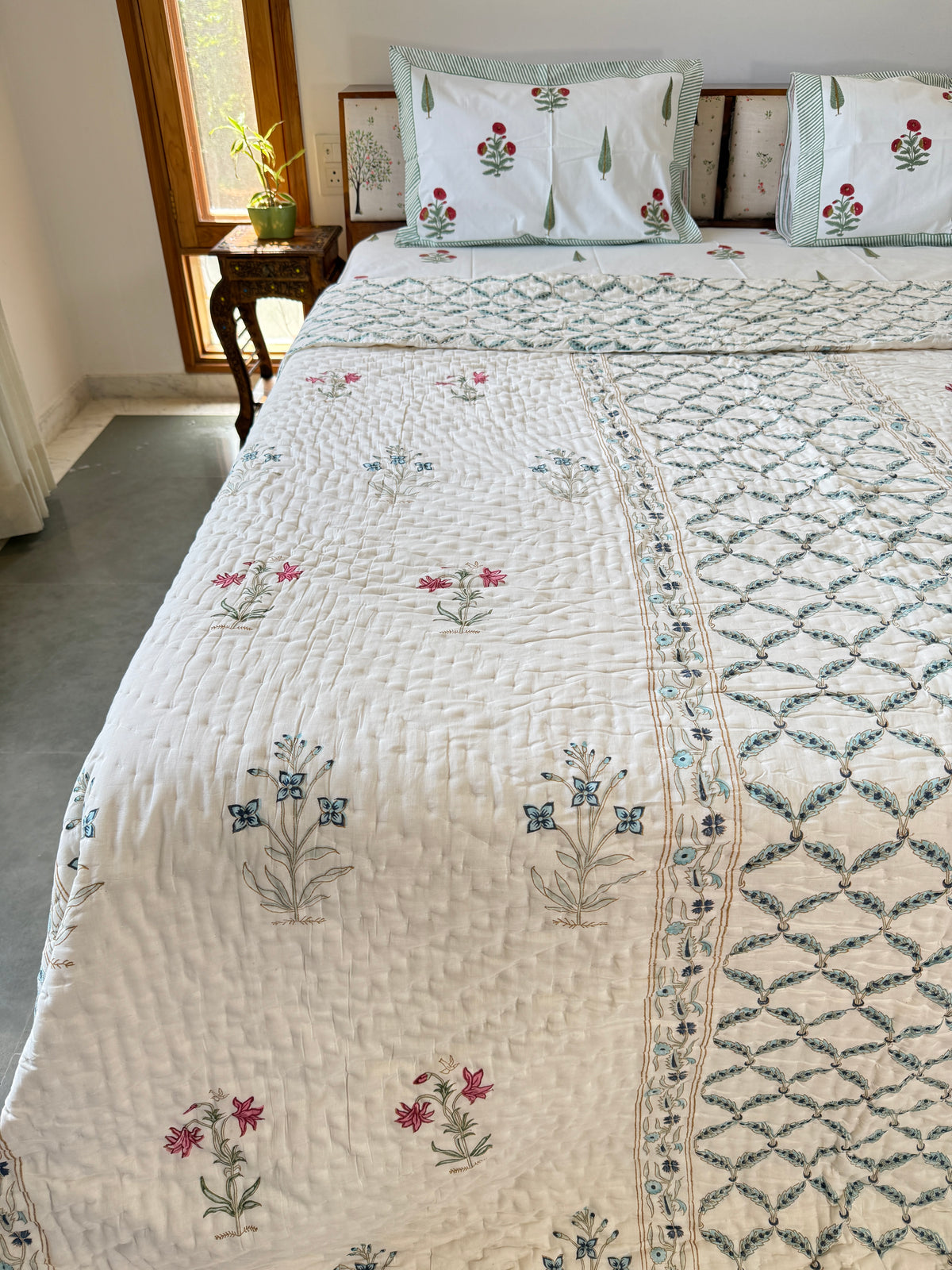 Jaipur Handblock Double Bed Quilt (90”*108”)