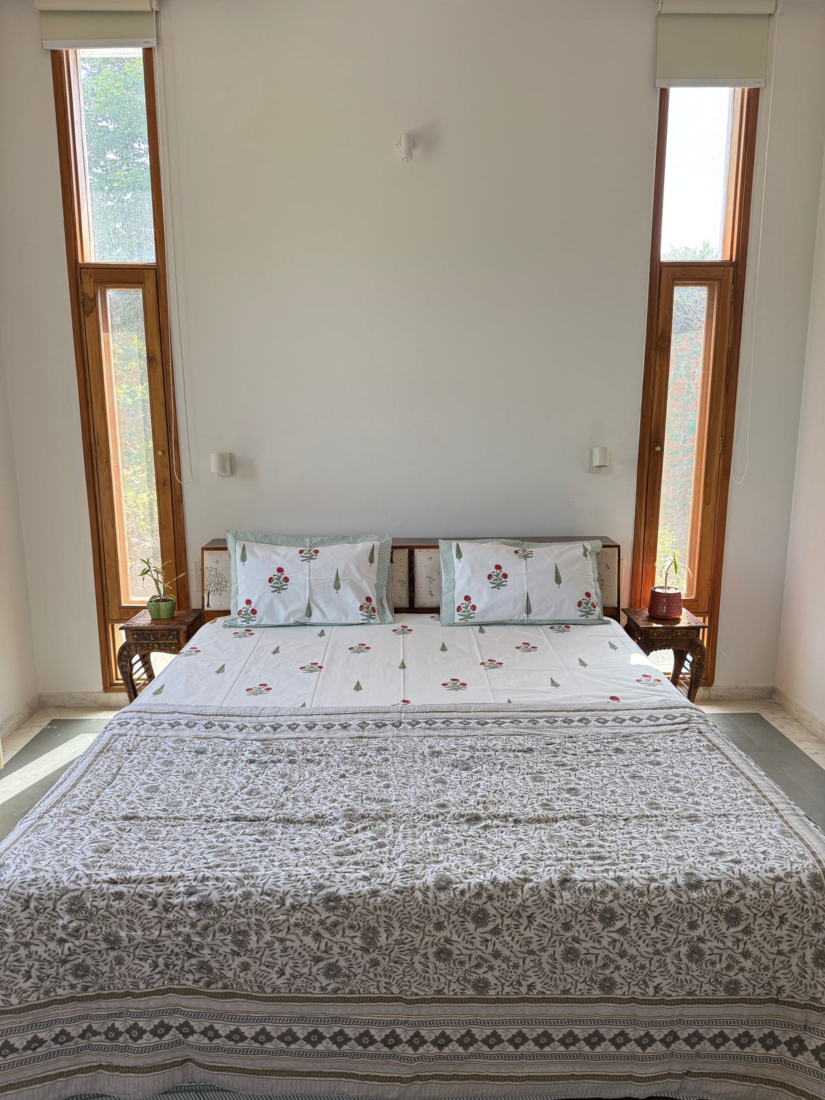 Sanganeri Print Single Bed Quilt (60”*90”)