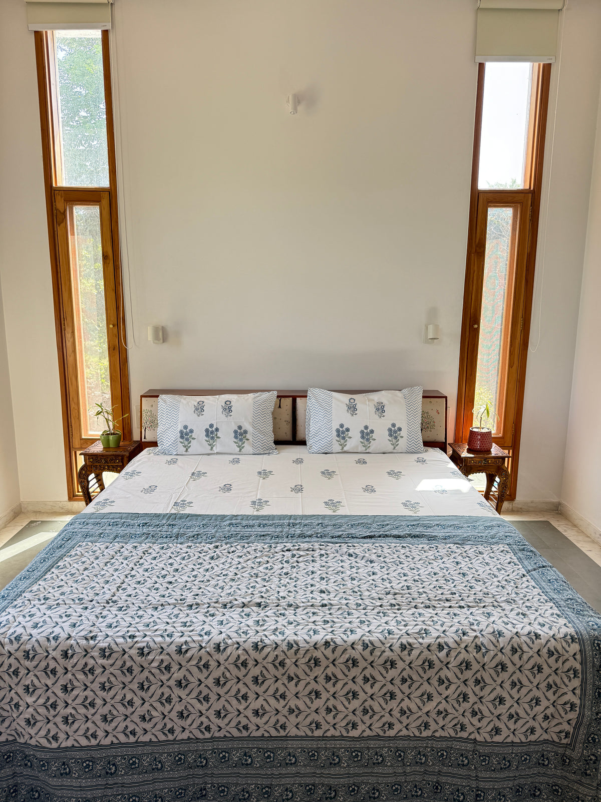 Sanganeri Print Single Bed Quilt (60”*90”)