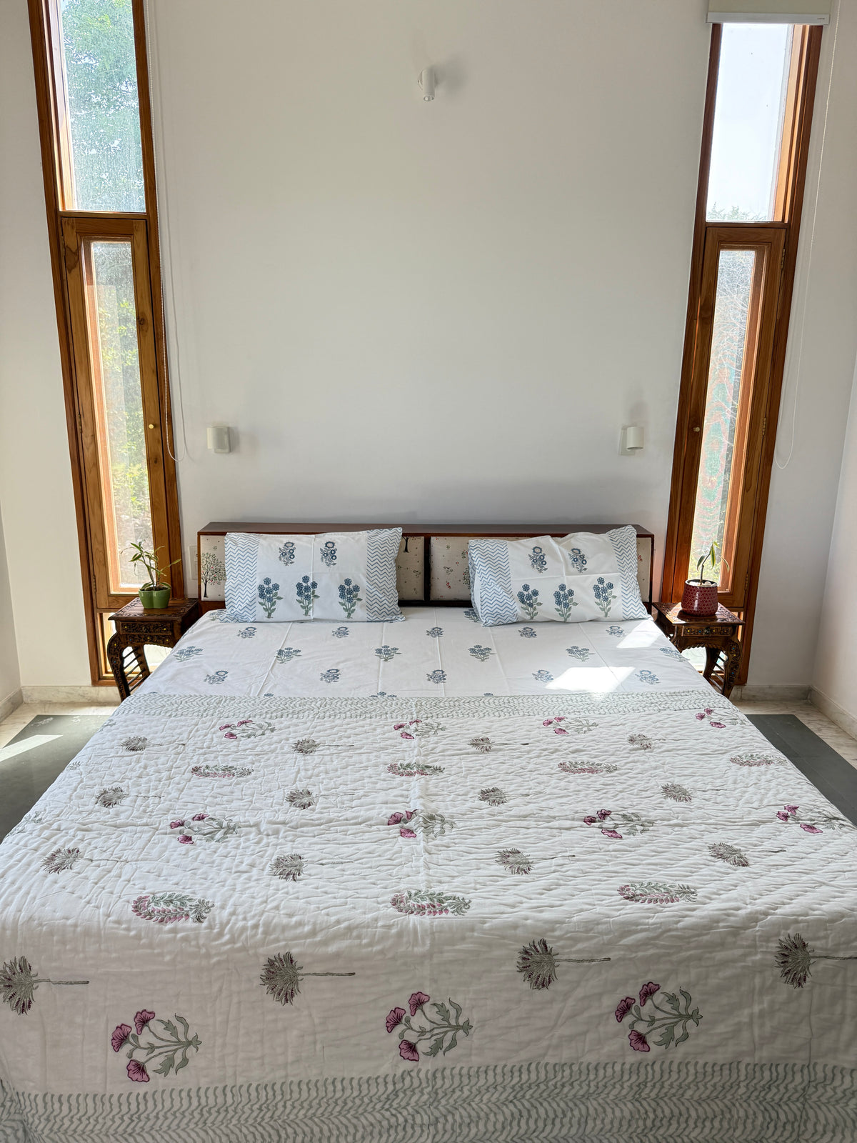 Rossy Handblock Single Bed Quilt (60”*90”)
